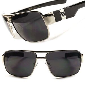 Designer Modern High-End Stylish Fashion Mens Womens Rectangle Silver Sunglasses